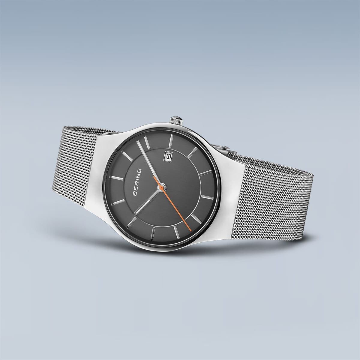 BERING Classic Polished Grey 40mm Grey Dial Men's Watch 11938-007