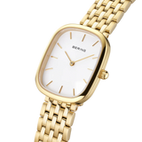 BERING Rectangular Link 26 mm Watch Gold 26mm White Dial Women's Watch 12526-734