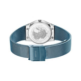 BERING Classic Polished Silver 27mm Blue Sunray Dial Women's Watch 12927-308