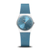 BERING Classic Polished Silver 27mm Blue Sunray Dial Women's Watch 12927-308