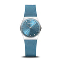 BERING Classic Polished Silver 27mm Blue Sunray Dial Women's Watch 12927-308