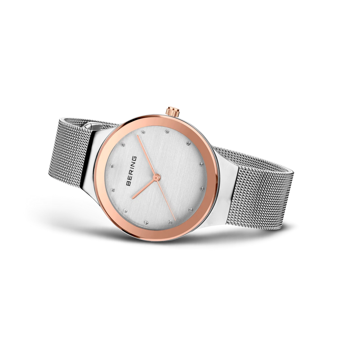 BERING Oval Mesh Watch Silver 34mm Silver Dial Women's Watch 12934-060
