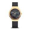 BERING Classic Polished Gold 34mm Black Mother of Pearl Dial Women's Watch 12934-132