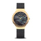 BERING Classic Polished Gold 34mm Black Mother of Pearl Dial Women's Watch 12934-132