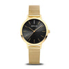 BERING Classic Polished Gold 34mm Black Sunray Dial Women's Watch 13434-332