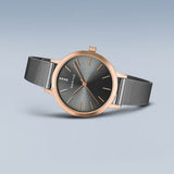 BERING Classic Polished Rose Gold 34mm Grey Dial Women's Watch Rose 13434-369