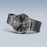 BERING Classic Polished Grey 40mm Grey Sunray Dial Men's Watch 14040-377