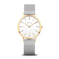BERING Classic Polished Gold 34mm White Dial Women's Watch 14134-010