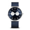 BERING Classic Brushed Silver 40mm Blue Sunray Dial Men's Watch 14240-300
