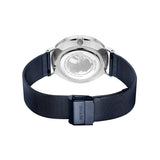 BERING Classic Polished Silver 40mm Blue Sunray Dial Men's Watch 14240-303