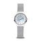 BERING Solar Polished Silver 27mm White Mother of Pearl Dial Women's Watch 14427-004