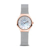 BERING Solar Polished Rose Gold 27mm White Mother of Pearl Dial Women's Watch 14427-060