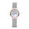 BERING Solar Polished Rose Gold 27mm White Mother of Pearl Dial Women's Watch 14427-060