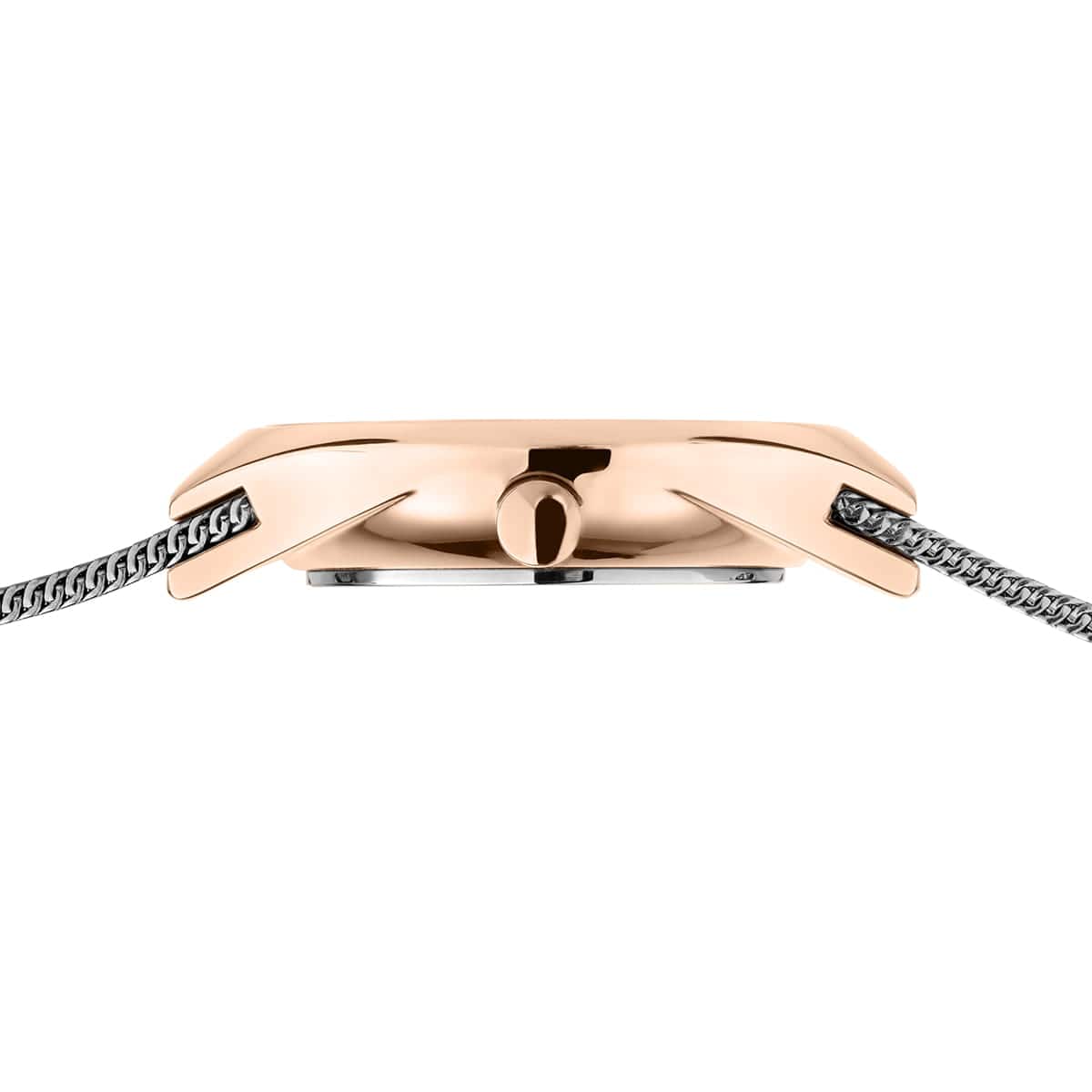 BERING Solar Polished Rose Gold 27mm White Mother of Pearl Dial Women's Watch 14427-060