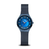 BERING Solar Polished Blue 27mm Blue Mother of Pearl Women's Watch 14427-393