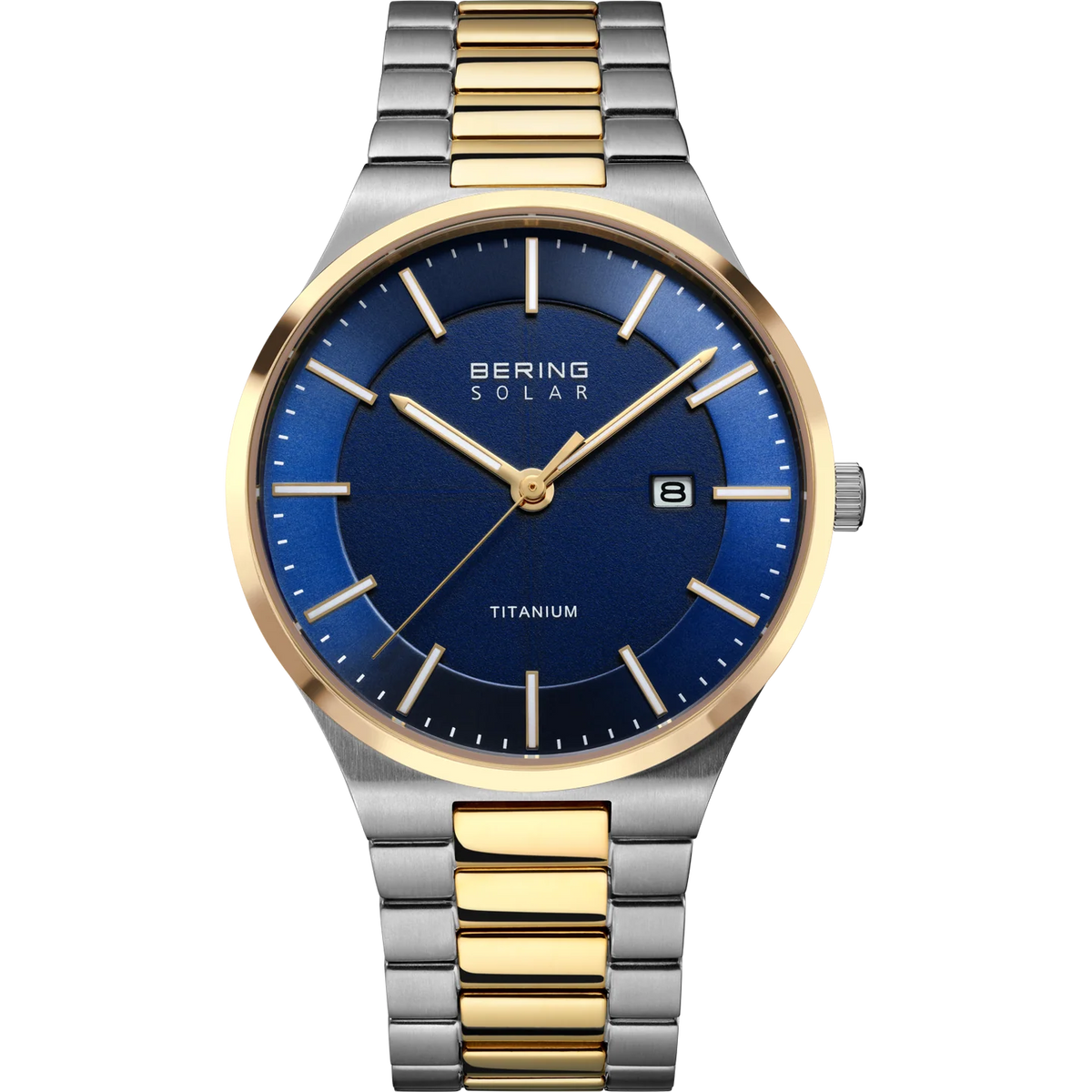 BERING Solar Sunray Titanium Watch Blue 39mm Blue Sunray Dial Men's Watch 14439-717