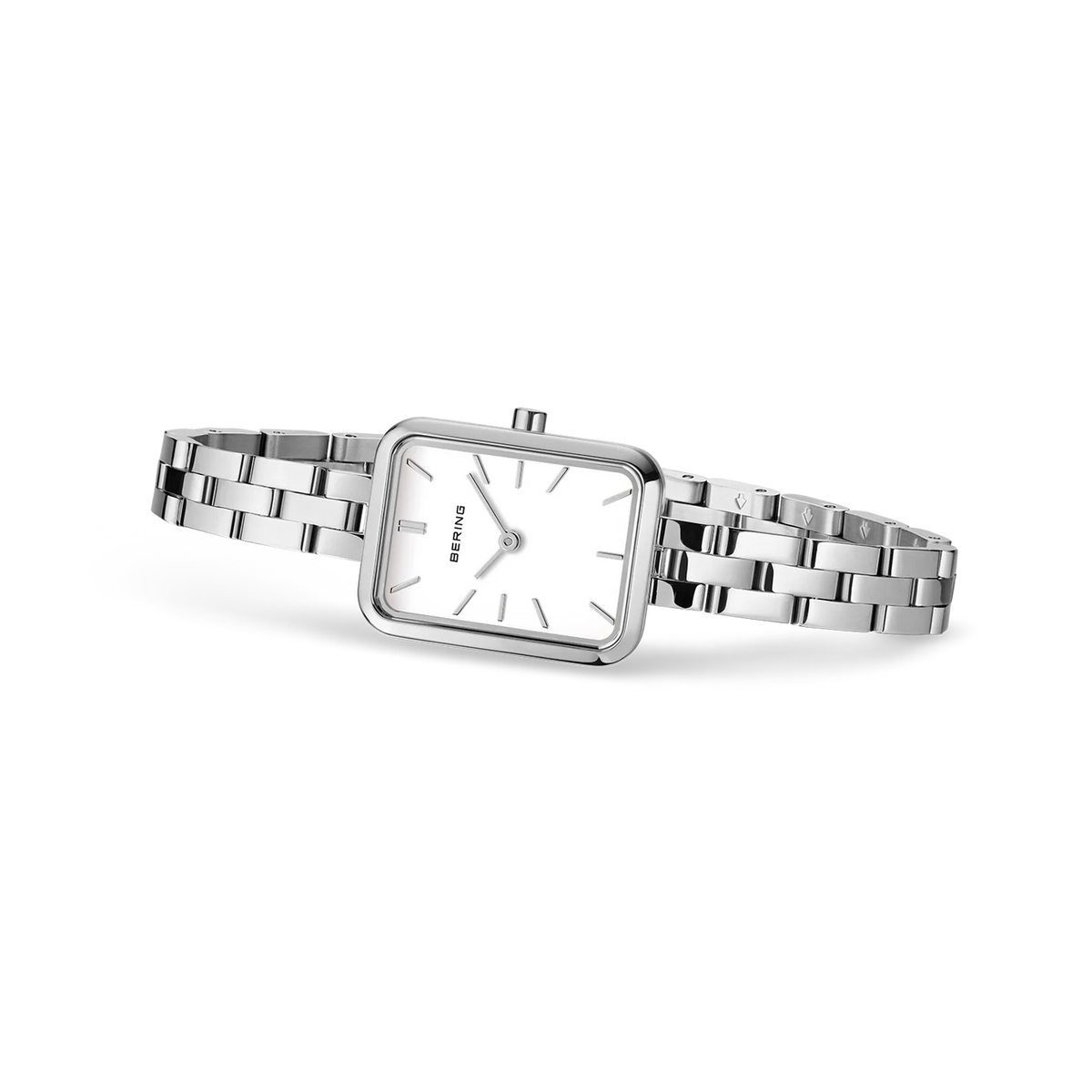 BERING Rectangular Link Watch Silver 20mm White Dial Women's Watch 14520-700