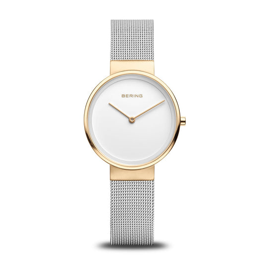 BERING Classic Polished/Brushed Gold 31mm White Dial Women's Watch 14531-010