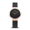 BERING Classic Polished/Brushed Rose Gold 31mm Black Dial Women's Watch 14531-166