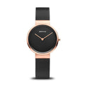 BERING Classic Polished/Brushed Rose Gold 31mm Black Dial Women's Watch 14531-166