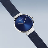 BERING Classic Polished/Brushed Silver 31mm Blue Sunray Dial Women's Watch 14531-307