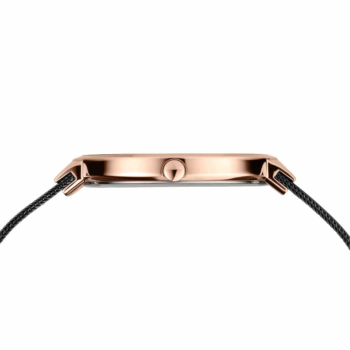 BERING Classic Polished/Brushed Rose Gold 39mm Black Dial Unisex Watch 14539-166