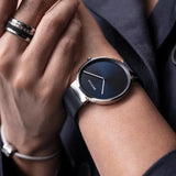 BERING Classic Polished Silver Blue 39mm Blue Sunray Dial Unisex Watch 14539-307