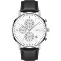 BERING Chronograph Date Leather Watch White 40mm White Dial Men's Watch 14940-404