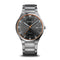 BERING Titanium Polished Silver 40mm Black Sunray Dial Men's Watch 15139-709