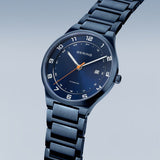 BERING Titanium Brushed Blue 40mm Blue Sunray Dial Men's Watch 15139-797