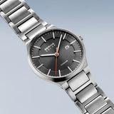 BERING Solar Brushed Silver 39mm Grey Dial Men's Watch 15239-779