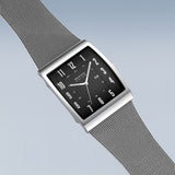 BERING Solar Polished Silver 33mm Black Dial Men's Watch 16433-002