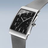 BERING Solar Polished Silver 33mm Black Dial Men's Watch 16433-002