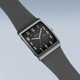 BERING Solar Polished Grey 33mm Black Dial Men's Watch 16433-377