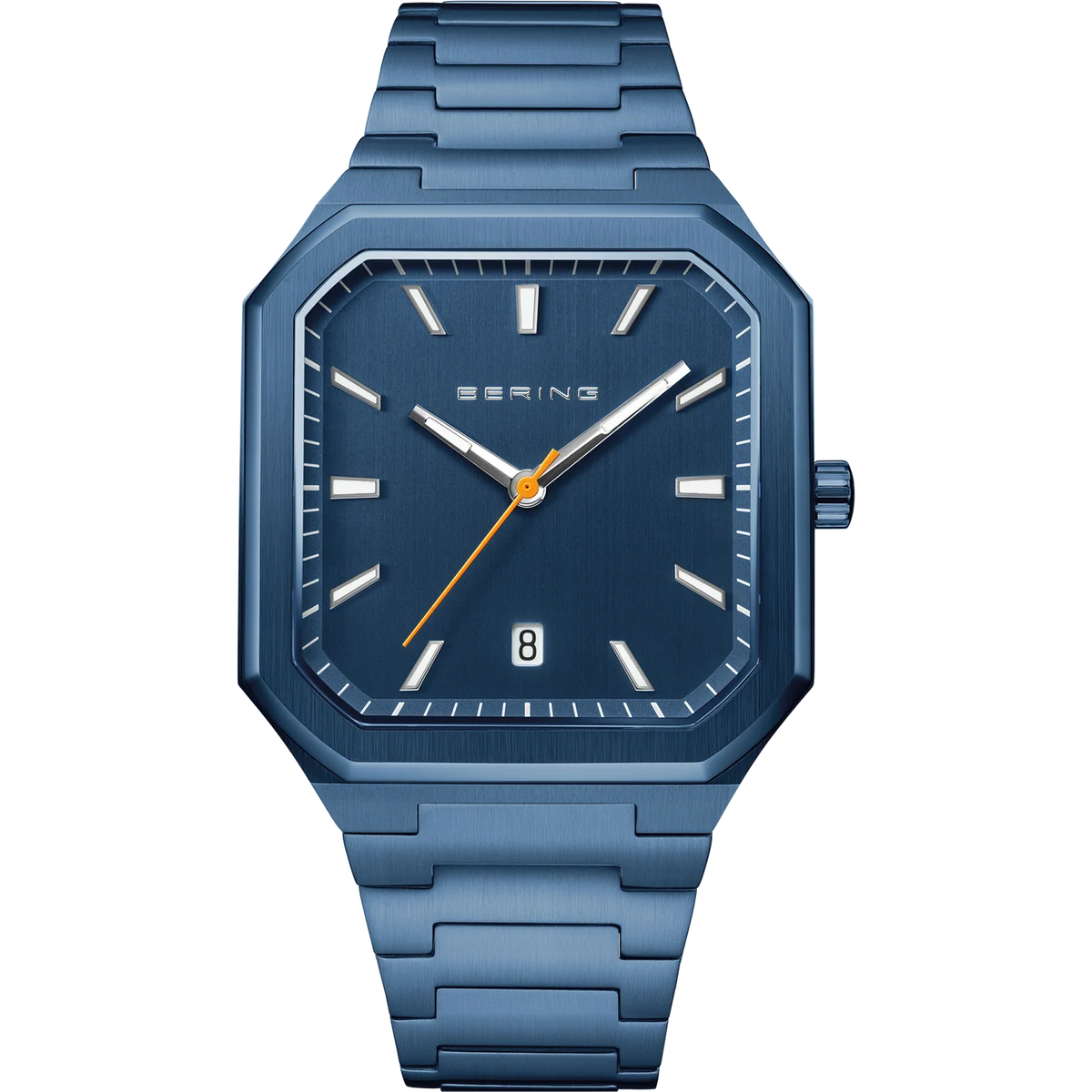BERING Square Link Watch Blue 35mm Blue Dial Men's Watch 16537-797