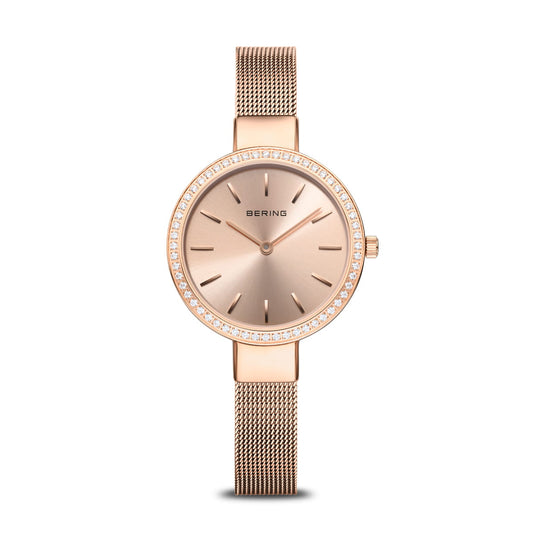 BERING Classic Polished Rose Gold 31mm Rose Gold Sunray Dial Women's Watch 16831-366