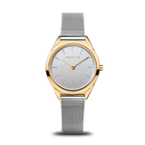 BERING Ultra Slim Polished Gold 31mm Silver Dial Women's Watch 17031-010