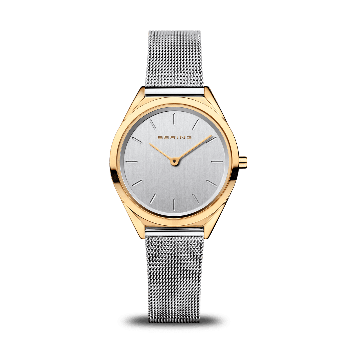 BERING Ultra Slim Polished Gold 31mm Silver Dial Women's Watch 17031-010