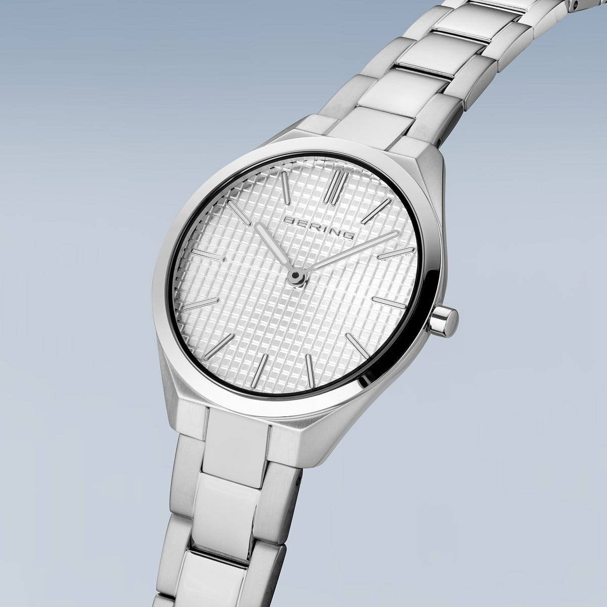 BERING Ultra Slim Polished/Brushed Silver 31mm Silver Sunray Dial Women's Watch 17231-700