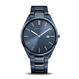 BERING Ultra Slim Polished/Brushed Blue 40mm Blue Sunray Dial Men's Watch 17240-797