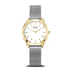 BERING Solar Polished Gold 35mm White Sunray Dial Women's Watch 17331-010