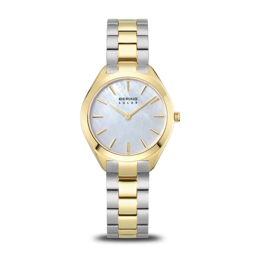 BERING Solar Polished Silver 31mm Mother of Pearl Dial Women's Watch 17331-710