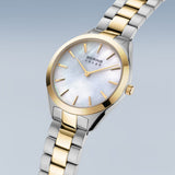 BERING Solar Polished Silver 31mm Mother of Pearl Dial Women's Watch 17331-710