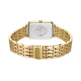BERING Rectangular Roman Numeral Link Watch Black Gold 23mm Black Dial Women's Watch 17423-732