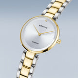 BERING Classic Polished Gold 30mm Silver Diamond Dial Women's Watch 17529-710