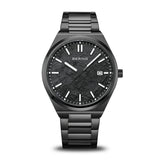 BERING Classic Brushed Black 39mm Black Öldruck Dial Men's Watch 17639-722