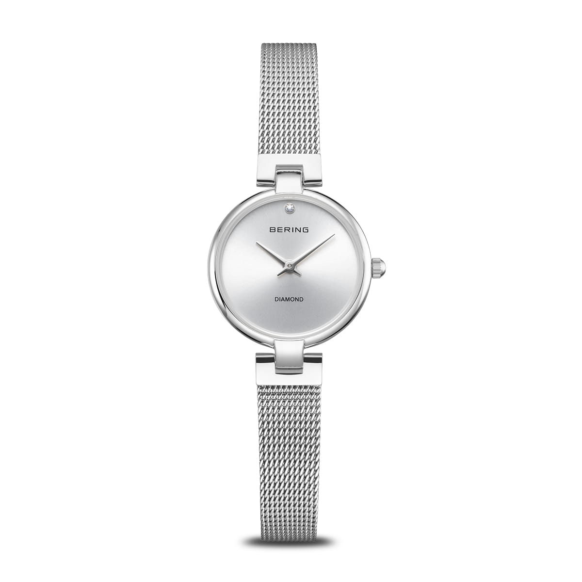 BERING Classic Polished Silver 24mm Silver Diamond Dial Women's Watch 17724-000