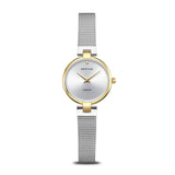 BERING Classic Polished Gold 24mm Silver Diamond Dial Women's Watch 17724-010