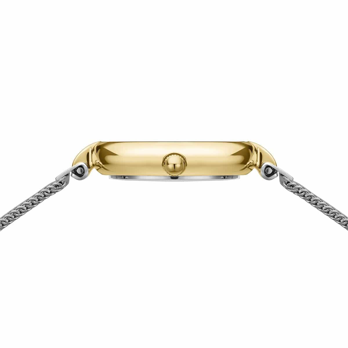 BERING Classic Polished Gold 24mm Silver Diamond Dial Women's Watch 17724-010