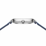 BERING Classic Polished Silver 24mm Blue Diamond Dial Women's Watch 17724-307